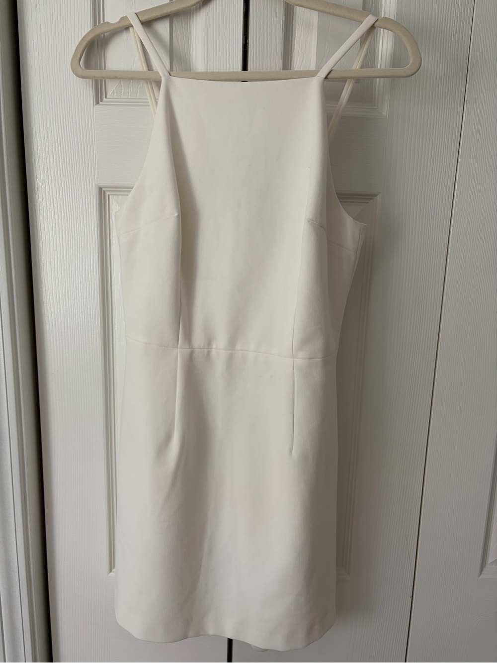 French Connection White Mini Dress with Square Neck